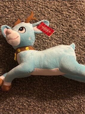 Macy's Light Blue Plush Reindeer with Brown Collar